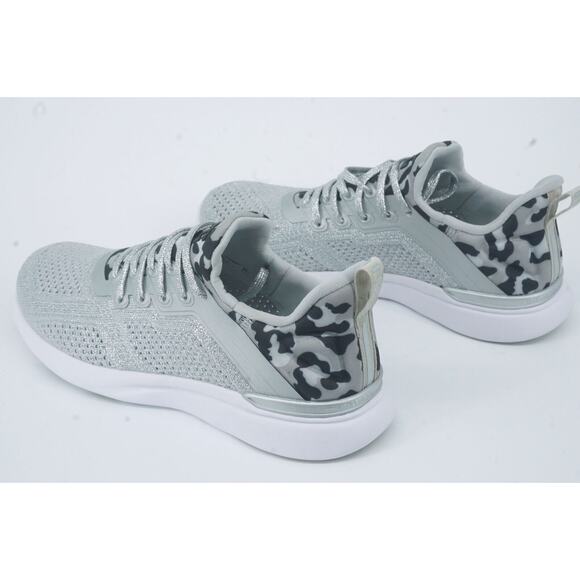 APL Techloom Tracer Knit Training Grey Low Top Sneaker SZ 37 $258 Womens Silver - Picture 2 of 11